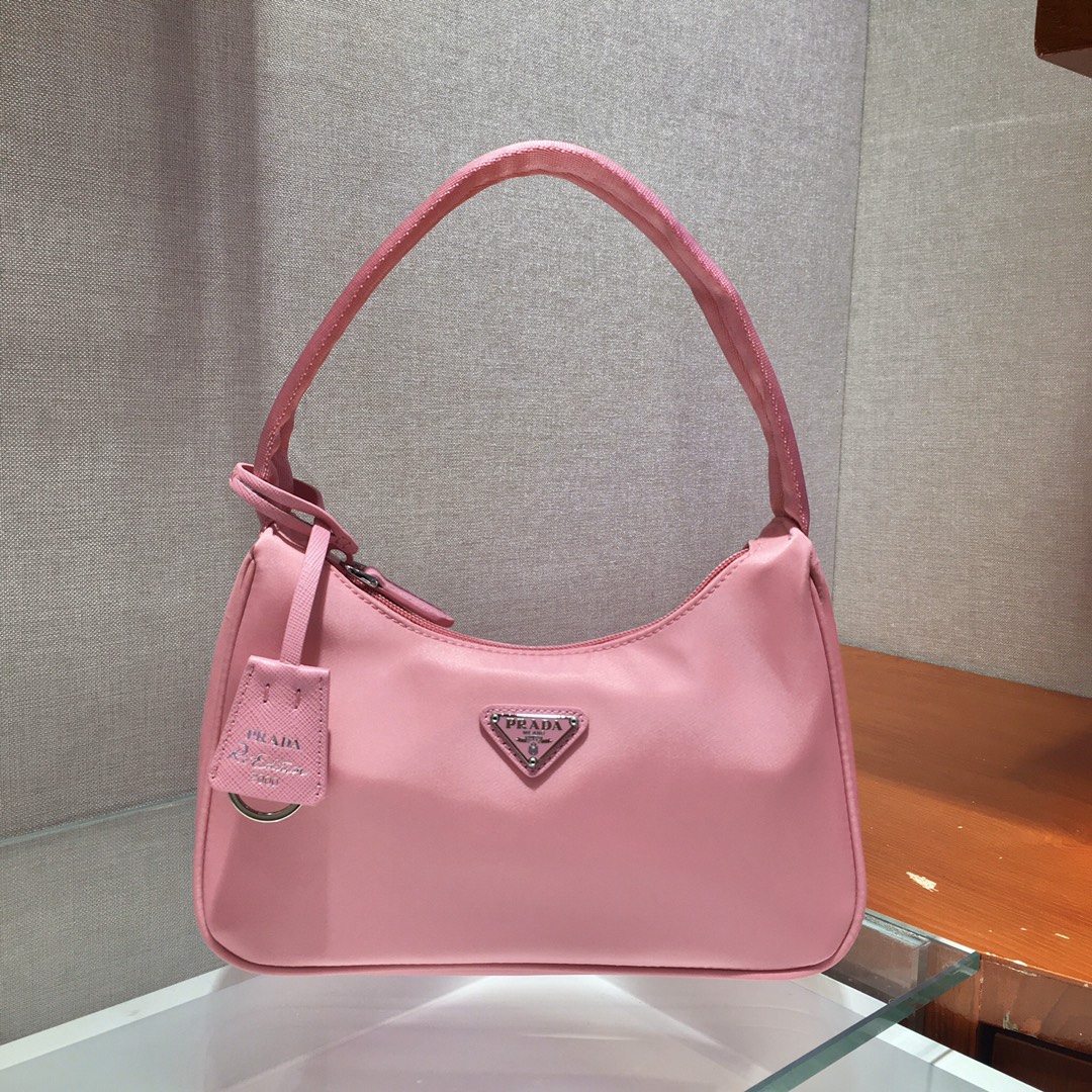 Prada Mini Re Nylon Re Edition 2000 Hobo Bag Handbag Pink 1NE515